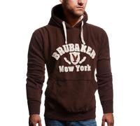 BRUBAKER Sweatshirt à capuche homme N.Y. Eagle Marron Taille M