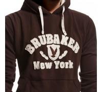 BRUBAKER Sweatshirt à capuche pour homme N.Y. Eagle Marron Taille XL