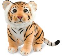 BRUBAKER Tigre - 30 cm Peluche - Peluche Bébé Félidé Assis - Enfants Jouets en Peluche, Brun