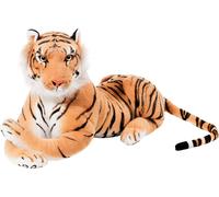 BRUBAKER Tigre brun 75 cm couché Peluche