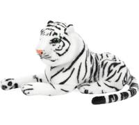 BRUBAKER Tigre en peluche - 25 cm Peluche - Peluche Bébé Couché - Petit félin - Jouets Enfants, Blanc
