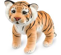 BRUBAKER Tigre en peluche - 30 cm Peluche - Peluche Bébé Félidé Debout - Enfants Jouets en Peluche, Brun