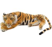BRUBAKER Tigre en peluche Marron 60 cm - couché réaliste Peluche - Roi de la jungle