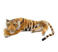 BRUBAKER Tigre Peluche 60 cm - Couché Marron