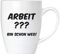 BRUBAKER - Travail ??? Je suis déjà parti - Tasse à café en céramique - 300 ml - Kaffeebecher