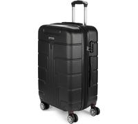BRUBAKER Valise de voyage Miami - Valise à roulettes extensible à coque dure avec serrure à combinaison et 4 roulettes - Trolley valise 43 x 66,5 x 28,5 cm, L, Noir