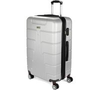 BRUBAKER Valise de voyage Miami - Valise à roulettes extensible à coque dure avec serrure à combinaison et 4 roulettes - Trolley valise 49 x 76,5 x 32 cm, XL, Argent