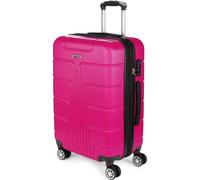 BRUBAKER Valise de voyage Miami - Valise à roulettes extensible à coque dure avec serrure à combinaison et 4 roulettes - Trolley valise 43 x 66,5 x 28,5 cm, L, Pink