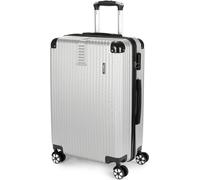 BRUBAKER Valise de voyage rigide London - Valise à roulettes avec serrure à combinaison et 4 roulettes - Trolley Koffer 43 x 66,5 x 26 cm, L, Silber