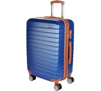BRUBAKER Valise Paris - Bagage avec Serrure à Combinaison, 4 roulettes et Poignées Confortables - 43 x 67 x 26 cm ABS Trolley - Malette Rigide à Roues (L - Bleu Marron)