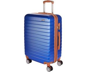 BRUBAKER Valise Paris - Bagage avec Serrure à Combinaison, 4 roulettes et Poignées Confortables - 43 x 67 x 26 cm ABS Trolley - Malette Rigide à Roues (L - Bleu Marron)