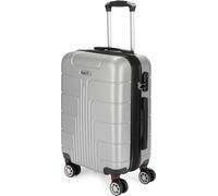 BRUBAKER Valise rigide Miami - Valise de voyage extensible avec serrure à combinaison et 4 roulettes - 37 x 56 x 24,5 cm, M, Argent
