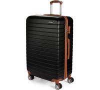 BRUBAKER Valise rigide Paris - Valise de voyage Trolley avec serrure à combinaison et 4 roulettes - Valise à roulettes 49 x 76,5 x 29,5 cm, XL, noir et marron clair