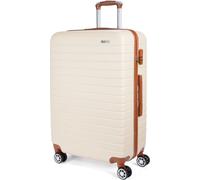 BRUBAKER Valise rigide Paris - Valise de voyage Trolley avec serrure à combinaison et 4 roulettes - Valise à roulettes 49 x 76,5 x 29,5 cm, XL, crème blanc et marron clair
