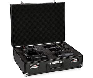 BRUBAKER Valise Universelle en Aluminium - Valise de Transport pour Appareils Photo, Equipement, Outils - Verrou Numérique - 46,5 x 34 x 15 cm - Noir