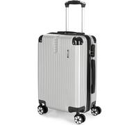 BRUBAKER Valises à main London - Valise de voyage avec serrure à combinaison, 4 roulettes et poignées confort - 37 x 56 x 22 cm Valise à roulettes, M, Argent