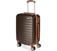 BRUBAKER Valises Paris - Valise à roulettes avec serrure à combinaison et 4 roulettes - 37 x 56 x 22 cm, M, marron et marron clair