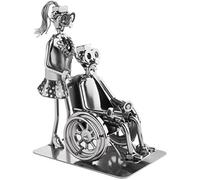 BRUBAKER Visseuse Infirmière avec Chauffeur de Chaise Roulante - Figure en Fer Faite à La Main Homme en Métal - Figure en Métal Cadeau pour Infirmières, Infirmiers Gériatriques et Infirmiers