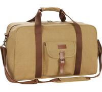 BRUBAKER Weekender 'Safari' - Sac de voyage vintage - 65L Poly Canvas sac de sport avec bandoulière - Sac rétro pour le voyage, le travail et le sport - Marron