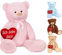 Brubaker XXL Ours en peluche 100 cm rose avec un cœur je t'aime Peluche