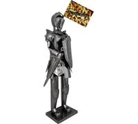 BRUBAKER - Porte-Bouteille de vin XXL - Chevalier avec épée - 59 cm - Sculpture en Métal - Carte de voeux INCL. - Idée Cadeau Originale