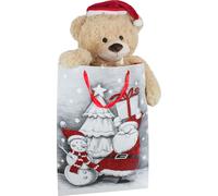 BRUBAKER XXL Teddy avec bonnet de Père Noël - 100 cm dans un sac cadeau avec des motifs de Noël