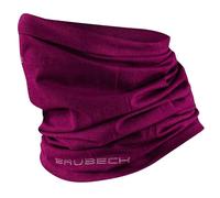 BRUBECK X-PERT Écharpe en laine mérinos 54% boucle, accessoire de ski et de chasse, unisexe, taille L - XL, couleur : prune