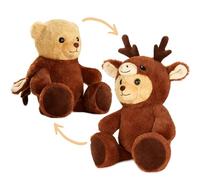 BRUBIES Teddy Cerf - 25 cm Ours en Peluche en Costume de Cerf avec Capuche - Peluche pour des Aventures Douillettes - Cadeau Peluche pour Enfants