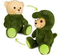 BRUBIES Teddy Crocodile - 25 cm Ours en peluche en costume de crocodile avec capuche - Peluche pour des aventures douillettes - Cadeau doudou pour enfants - Vert