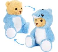 BRUBIES Teddy Dauphin - 25 cm ours en peluche en costume de dauphin avec capuche - Peluche pour des aventures douillettes - Cadeau doudou pour enfants - Bleu