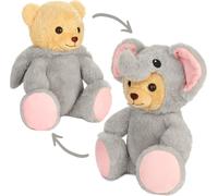 BRUBIES Teddy Elefant - Ours en peluche de 25 cm en costume d'éléphant avec capuche - Cadeau en peluche pour enfants - Peluche pour des aventures douillettes