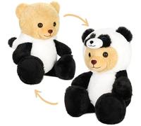 BRUBIES Teddy Panda - 25 cm Ours en Peluche en Costume de Panda avec Capuche - Peluche pour des Aventures Douillettes - Cadeau Peluche pour Enfants