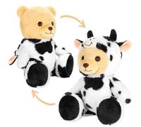 BRUBIES Teddy Vache - 25 cm Ours en Peluche en Costume de Vache avec Capuche - Peluche pour des Aventures Douillettes - Cadeau Peluche pour Enfants