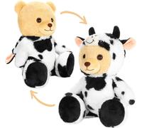 BRUBIES Teddy Vache - Ours en peluche de 25 cm en costume de vache avec capuche - Cadeau pour enfants - Peluche pour des aventures douillettes