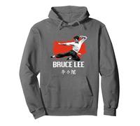Bruce Lee Arts Martiaux Kung Fu Kick Sweat à Capuche, Unisexe pour Adultes, Asphalte, M
