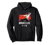 Bruce Lee Arts Martiaux Kung Fu Kick Sweat à Capuche, Unisexe pour Adultes, Noir, L