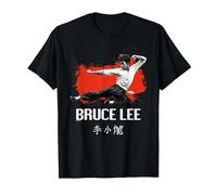 Bruce Lee Arts Martiaux Kung Fu Kick T-Shirt, Homme, Noir, 3XL