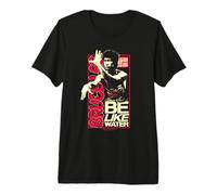 Bruce Lee Be Like Water Retro Martial Arts Poster T-Shirt Haut de Gamme