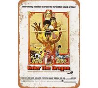 Bruce Lee Enter The Dragon Plaque métallique Vintage en métal 20,3 x 30,5 cm