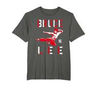 Bruce Lee Flying Kick Shadowed Face Shot T-Shirt