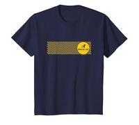 Bruce Lee Flying Kick Silhouette Yellow Circle Logo T-Shirt, Enfant, Bleu Marine, 2 Ans