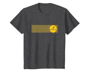 Bruce Lee Flying Kick Silhouette Yellow Circle Logo T-Shirt, Enfant, Chiné Foncé, 10 Ans