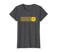 Bruce Lee Flying Kick Silhouette Yellow Circle Logo T-Shirt, Femme, Chiné Foncé, 3XL