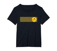 Bruce Lee Flying Kick Silhouette Yellow Circle Logo T-Shirt, Femme Grandes Tailles, Noir, 2X