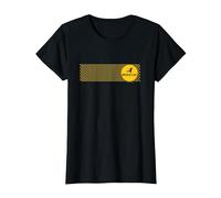 Bruce Lee Flying Kick Silhouette Yellow Circle Logo T-Shirt, Femme, Noir, M