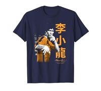 Bruce Lee Iconic Fight Pose Yellow Text Retro Martial Arts T-Shirt