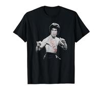 Bruce Lee Iconic Martial Art Pose Monochrome Poster T-Shirt, Homme, Noir, M