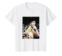 Bruce Lee Iconic Yellow Jumpsuit Vintage Poster T-Shirt, Enfant, Blanc, 10 Ans
