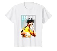 Bruce Lee Legend Iconic Yellow Jumpsuit Vintage Poster T-Shirt, Enfant, Blanc, 12 Ans