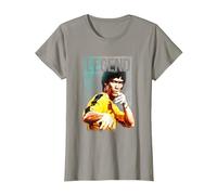 Bruce Lee Legend Iconic Yellow Jumpsuit Vintage Poster T-Shirt, Femme, Ardoise, XL